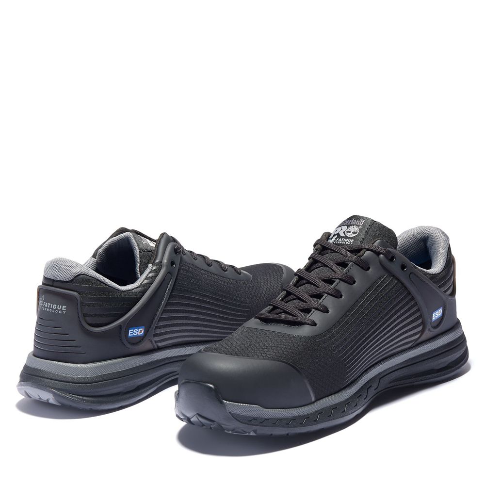 Zapatos de Trabajo Timberland Argentina Hombre - Pro® Drivetrain Sd35 Comp Toe - Negras/Gris - ZNSBQ